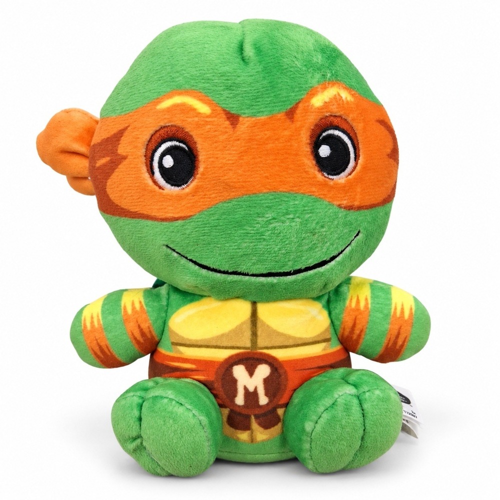 TOMY TMNT Michelangelo Club Mocchi-Mocchi Plush 6" Green Orange T12867